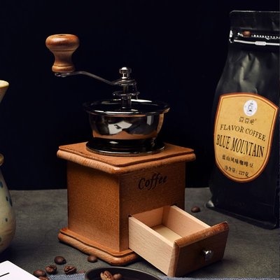 新品手搖磨豆機咖啡豆研磨機家用小型咖啡研磨一體手動復古現磨咖~特價