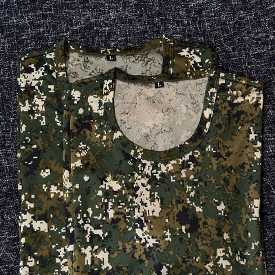 兩件一起賣！國軍 陸軍 新式數位迷彩內衣 短袖 L