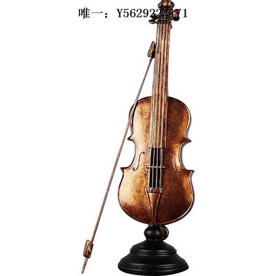 小提琴小提琴復古樂器擺件歐式創意家居飾品紅酒架書架酒柜客廳桌面擺設手拉琴