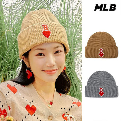 MLB 針織毛帽 Heart系列 波士頓紅襪隊 (3ABNM1026-兩款任選)