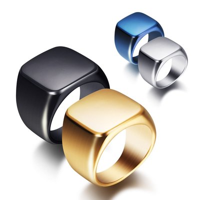 不銹鋼戒指戒指光面不銹鋼復古實心全男士黑色鈦鋼指環歐美風格