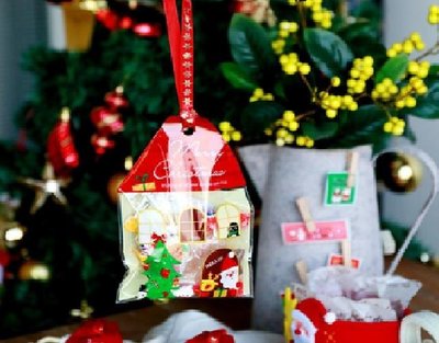 聖誕節小房子造型餅乾袋11*15+3CM自黏袋10入18元/禮品/手工皂包裝袋/禮品袋/糖果袋/opp袋~