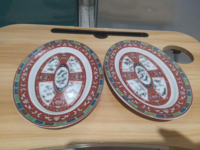 大同錦龍戲嬰（萬壽）瓷盤/2個合售