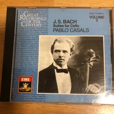 愛樂熊貓EMI早期美1-2-3版(無IFPI絕版)1938年版/卡薩爾斯Casals巴哈BACH無伴奏大提琴組曲2