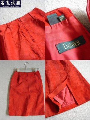 加拿大製 DANIER 高質感真皮 麂皮 短裙-名流旗艦
