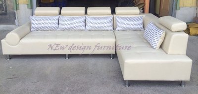 【N D Furniture】台南在地家具-現代簡約L型貴妃圓筒扶手乳膠皮沙發