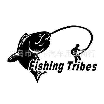 專供 個性反光雕刻戶外運動車貼 釣魚垂釣貼紙 Fishing Tribe