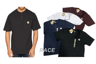 【RACE】CARHARTT K84 SLEEVE HENLEY T恤 亨利領 口袋T 短袖 工裝 黑 灰 深藍 棗紅