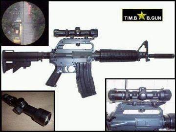 晶予玩具槍~步槍M16系列專用4X32狙擊鏡含鏡環加提把軌道組(M4A1.M16A2.65K2.M177.M16A1)
