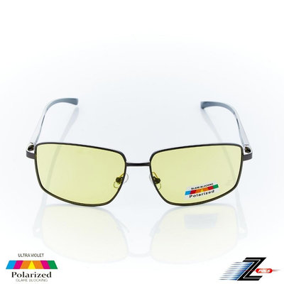 Z-POLS 帥氣質感頂級鋁鎂合金 搭寶麗萊Polarized頂級夜用黃偏光太陽眼鏡(彈性舒適視野清晰)