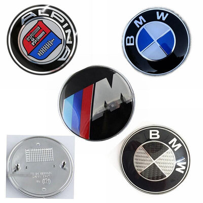 2個前後標 適用於BMW寶馬 82mm 74mm機蓋標車尾標logo M標 碳纖維引擎蓋標 藍白黑白
