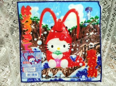 奶嘴小舖購於日本三麗鷗HELLO KITTY東尋坊龍蝦限定圖案日本製小毛巾方巾