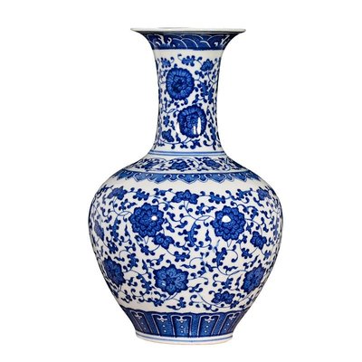 青花瓷花瓶景德鎮陶瓷器花瓶插花擺件仿古中式家居客廳~特價