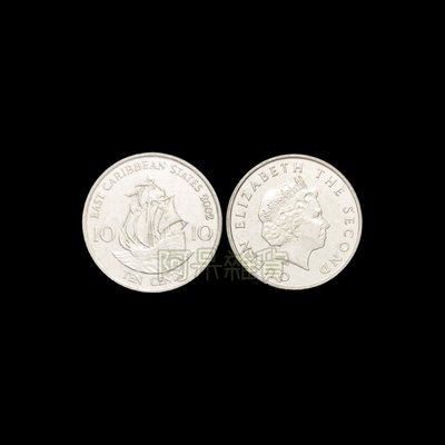 現貨真幣 英屬 東加勒比 10分 2002年 英國女王 伊莉莎白二世 東加勒比海 鋁幣 具收藏價值商品