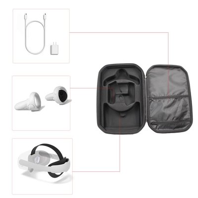 Oculus Quest 2 VR眼鏡耳機收納盒單肩包便攜包硬殼防水保護配件