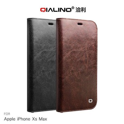 --庫米--QIALINO Apple iPhone Xs Max 經典皮套 可插卡 真皮 保護套