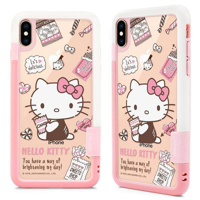 Hello Kitty女款硅膠iPhone XS Max手機殼鋼化玻璃蘋果XS保護套邊框背貼套組