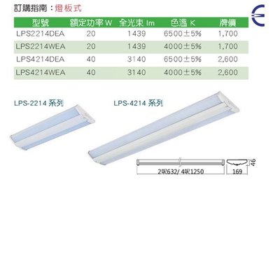 《小謝電料》東亞 LED 2尺 雙管 山型燈具 吸頂燈具 LPS2214DEA LPS-2214-DEA