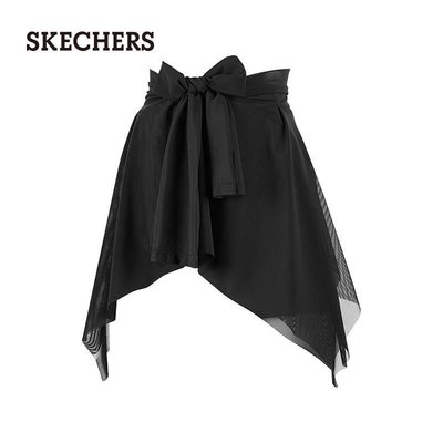 100原廠％Skechers斯凱奇2021新款女網狀透氣時尚運動訓練健身不規則短裙