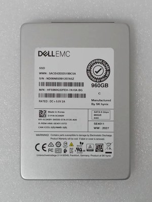 C0K9Y 0XMV9 D6C0R戴爾dell  960G 1.92T 3.84T SATA 2.5 SSD硬碟