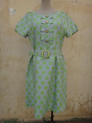 jacob00765100 ~ 正品 DIANA 綠色圓點 公主袖洋裝 size: 40
