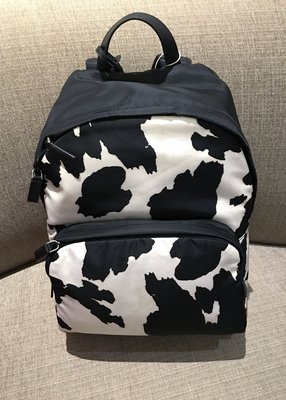 喬瑟芬【PRADA】現貨~2016春夏新款 乳牛紋Cows grain-Print Tessutto 超纖尼龍雙肩後背包