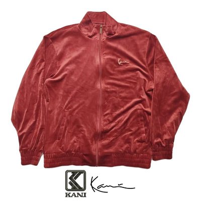 Cover Taiwan 官方直營 Karl Kani 卡爾卡耐 嘻哈 健身 金絲絨 運動外套夾克 酒紅色 (預購)