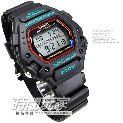 CASIO卡西歐DW-290-1VS 電子錶 復刻 黑色橡膠錶帶 男錶【時間玩家】DW-290-1