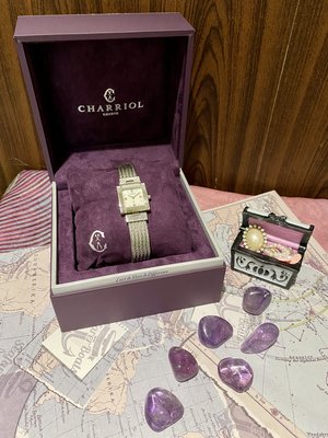 【NA She.歐美精品進口服飾名品】CHARRIOL 鋼索凱爾特系列方形珍珠母貝時刻8顆鑲鑽石英腕錶女性腕錶手錶Celtic Watch CELS71.172