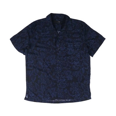 Cover Taiwan 官方直營 花襯衫 變形蟲 ESO 瘦子 短袖襯衫 嘻哈 寬鬆 深藍色 藏青色 大尺碼 (預購)