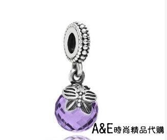 【熱賣精選】Pandora 潘朵拉 蝴蝶紫色水晶球吊墜珠 925純銀 美國正品