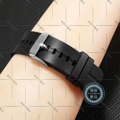 『柒柒3C數位』代用華為B6硅膠手表帶比亞迪智能運動手環B3橡膠表帶珊瑚紅曜石黑
