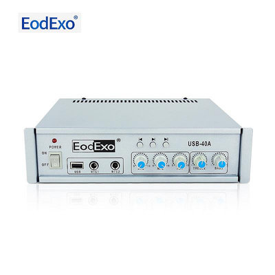 擴大機EodExo USB-40A定壓小功放機公共廣播USB播放U盤喇叭功放40W