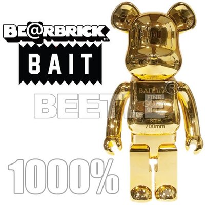 BEETLE BE@RBRICK BAIT GOLD BAR BEARBRICK 庫柏力克熊 金磚 鍍金 1000%