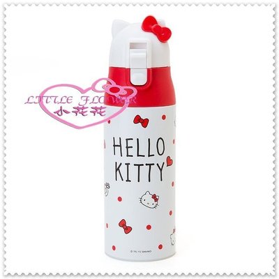 小花花日本精品♥ Hello  Kitty  不銹鋼水瓶  直口飲 随手杯 不鏽鋼瓶 保溫杯 白色貓臉11249207
