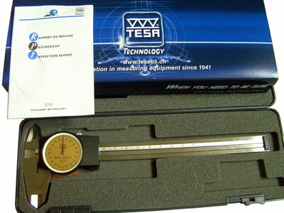 瑞士 TESA 附錶卡尺 150mmx0.02 三豐Mitutoyo 附表卡尺 150mm(0.01)(0.02