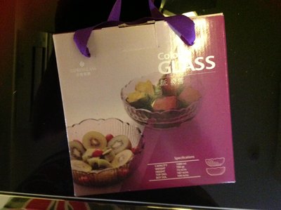 SYG台玻石紋玻璃沙拉碗 全新 紫