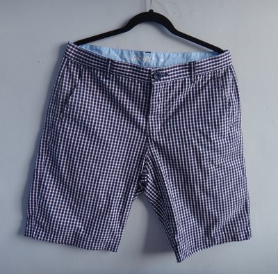 jacob00765100 ~ 正品 Giordano G-COOL 藍色格紋 短褲 size: 34