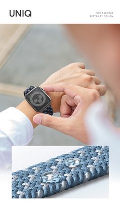 【熱賣精選】UNIQ Aspen DE 42/44/45mm Apple Watch 1-7代 錶帶 雙色防潑水高彈力編