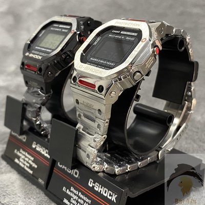 熱銷  新款上市 熱銷卡西歐改裝機甲不鏽鋼錶帶錶殼 G-SHOCK DW5600 DW5610 獨家銀色套裝黑色錶帶