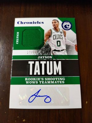 17-18 Chronicles Jayson Tatum RPA 限量99張新人球衣簽名卡