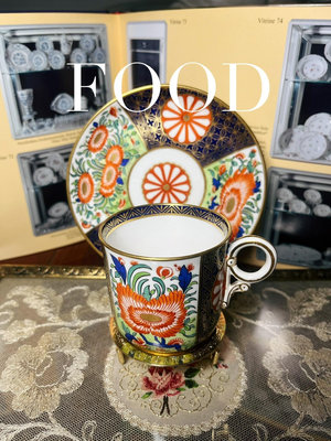 店鋪特惠 英國19世紀皇家伍斯特伊萬里風格手繪花卉咖啡杯碟