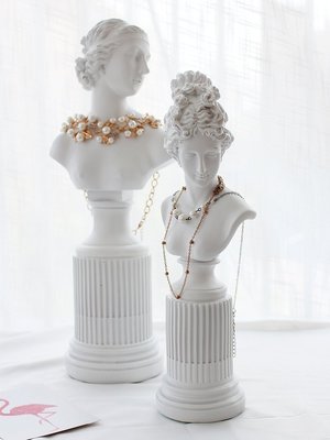 北歐飾品家具客廳裝飾品石膏女神頭像人物像模型珠寶首飾擺件收納~爆款