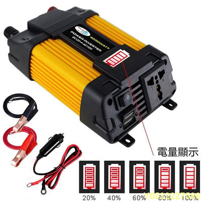 全館免運 12V轉110V 4000W/6000W 車用電源轉換器 太陽能逆變器 修改波 雙USB充電口 戶外露營 LED顯 可開發票