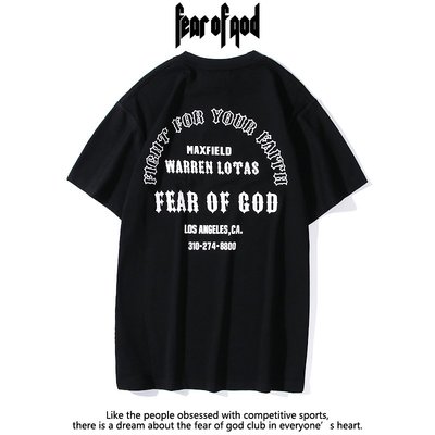【POP】FEAR OF GOD圣誕節耶穌宗教限定FOG Warren Lotas字母圖案短袖T恤
