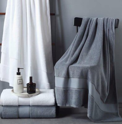 SO 五星級飯店浴巾 100%純棉超大尺寸柔軟舒適吸水高品質巴基斯坦長絨棉 可當蓋毯 灰色100×200cm