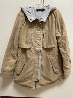 日系品牌ps company 土黃色內裡灰色有做兩個內口袋棉質感大衣外套