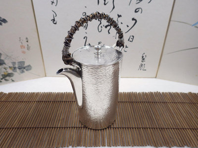 日本製 純銀製 藤把壺