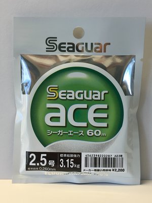 [魚彩釣具]碳纖線 --日本製 Seaguar ace #2.5號  60m-- 子線 碳素線 卡夢線