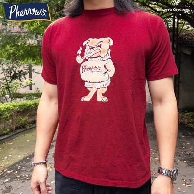 [BTO] 日本【PHERROWS】復古植絨印刷 惡犬短袖T恤 23S-PT6